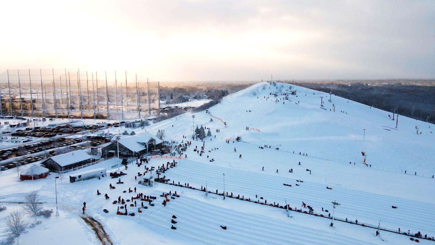 drone shot of mountain