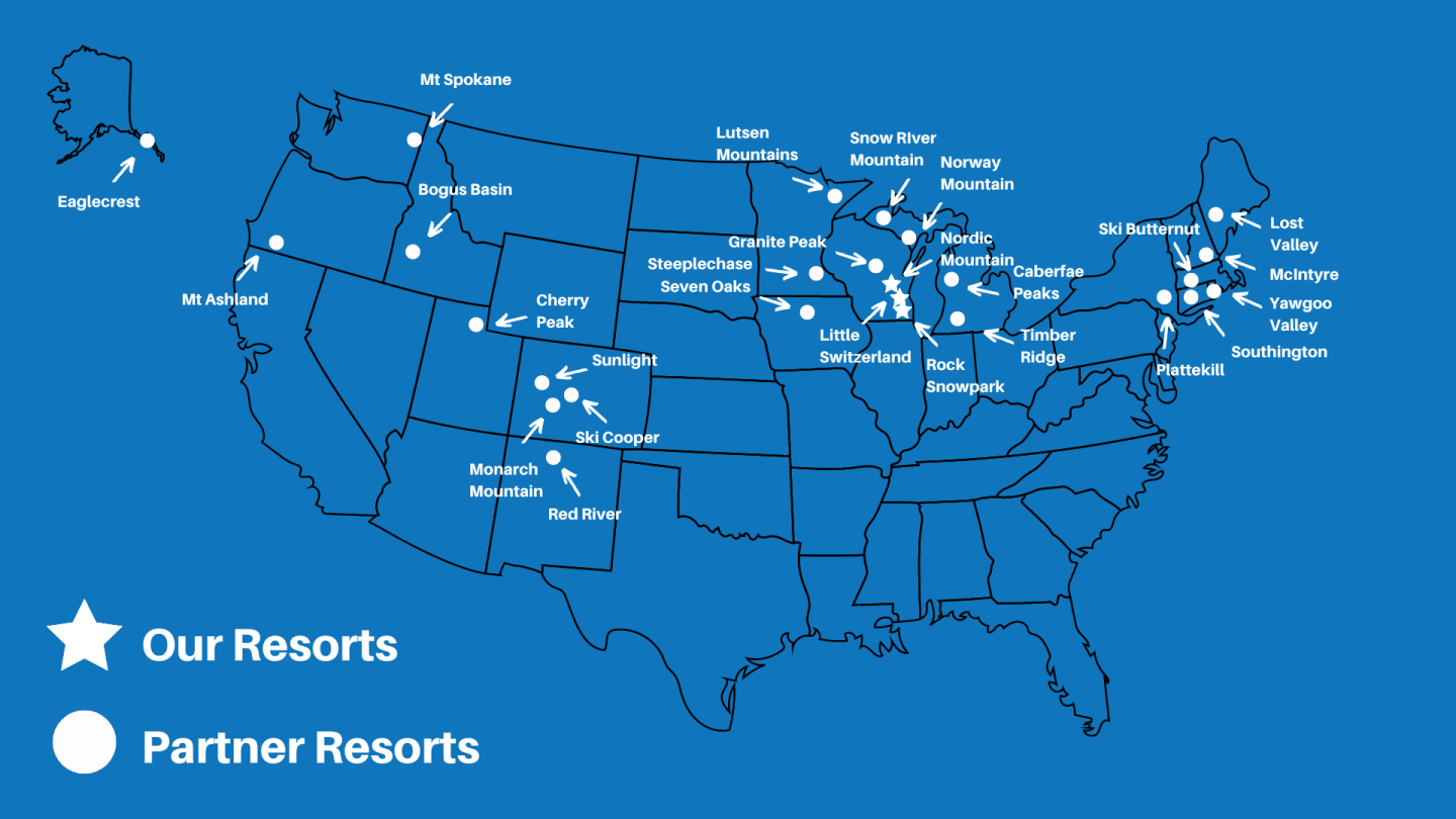 Resort pass partners map