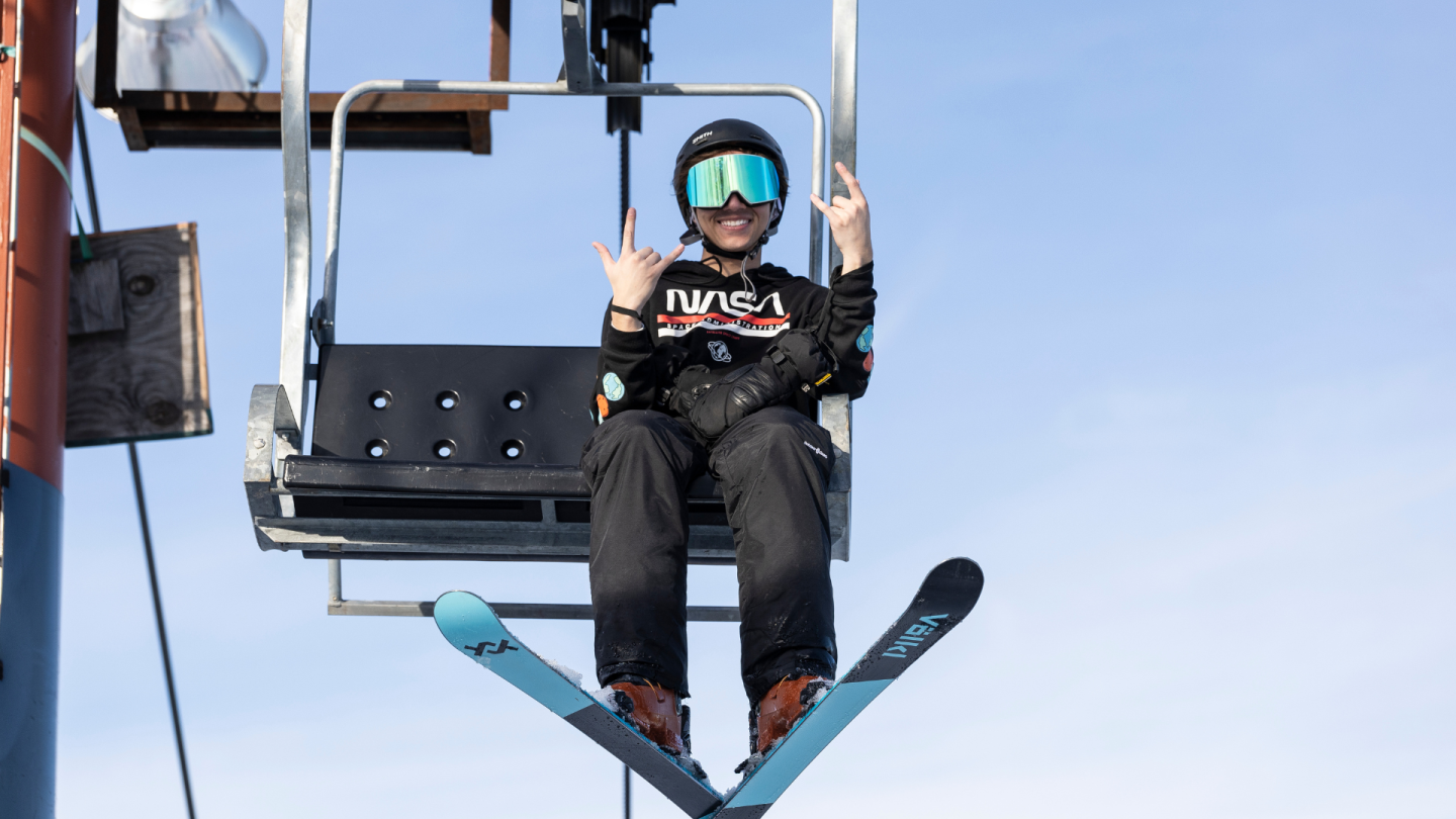 skier on chairlift