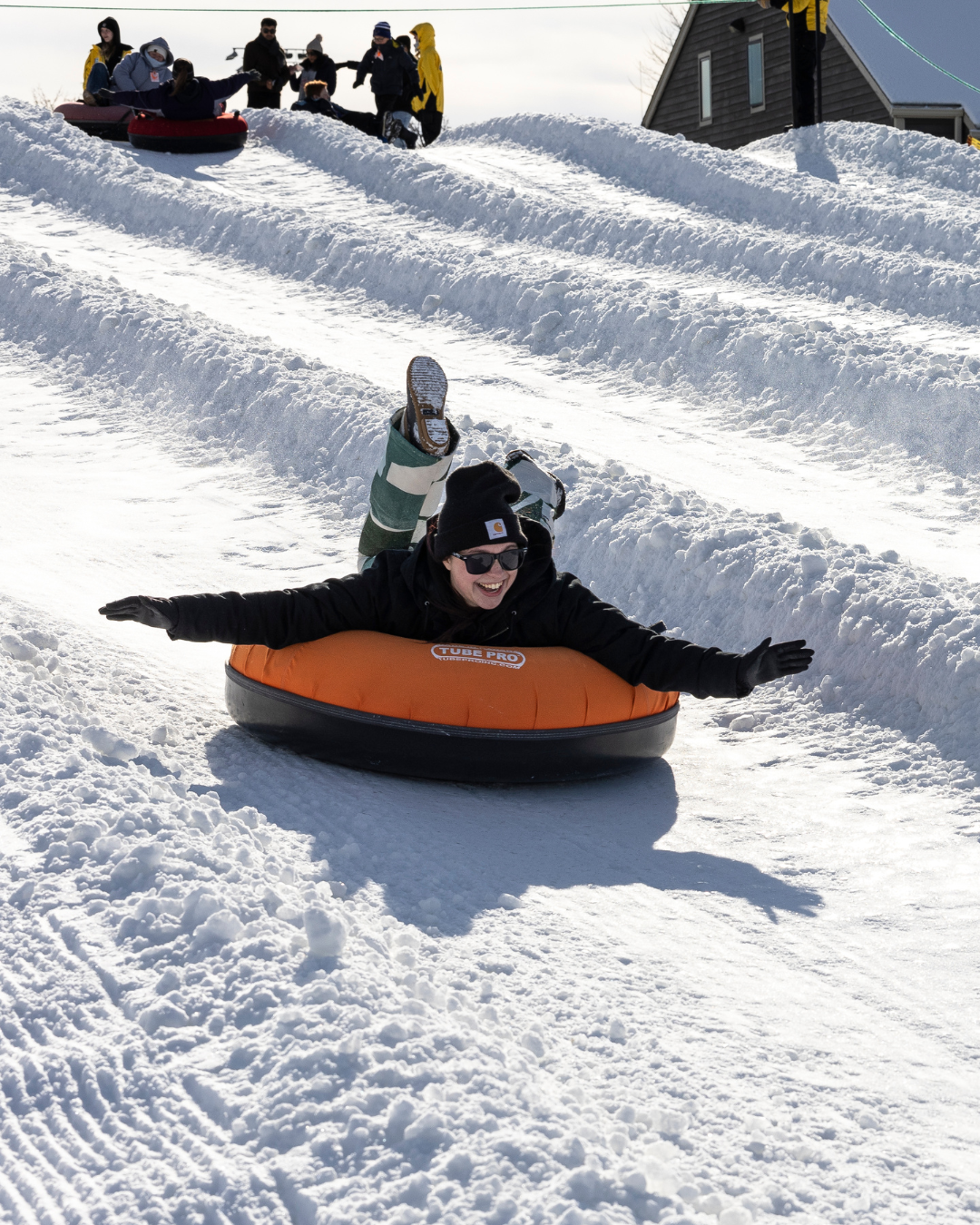 snow tubing at the ridge