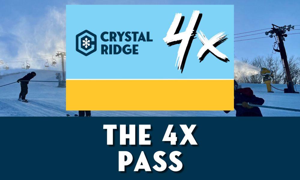 A winter sports pass against a snowy, sunny ski slope with skiers.